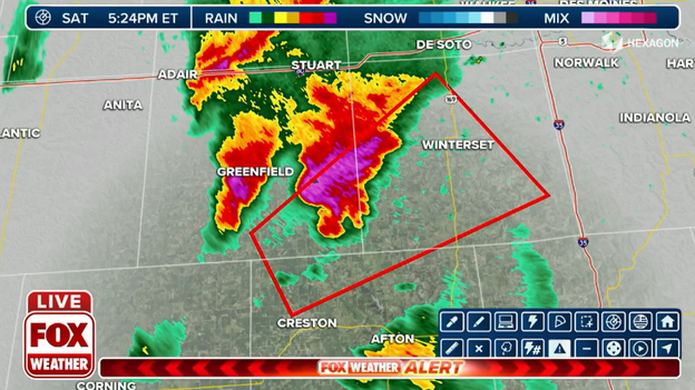 Confirmed tornado moving through Green Valley Lake area of Iowa