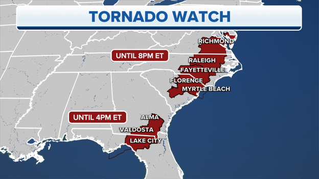 New Tornado Watch issued for the mid-Atlantic