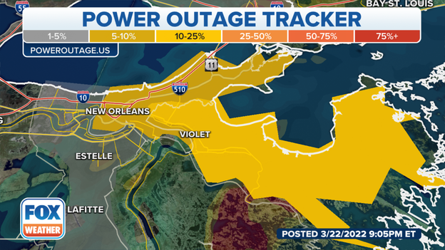 Numerous power outages after tornado moves through New Orleans