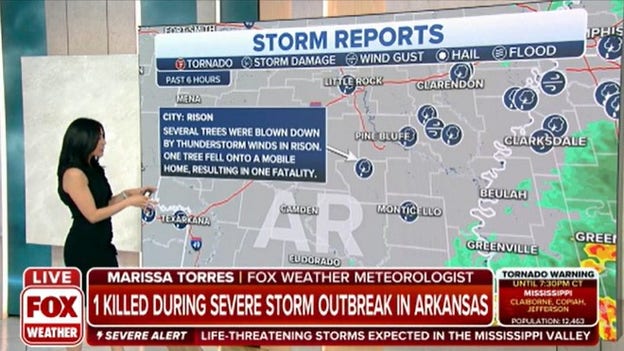 One killed by storm in Arkansas