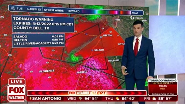 Possible tornado headed for Salado, Texas