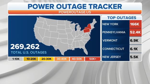 Mounting power outages leave parts of Northeast in the dark