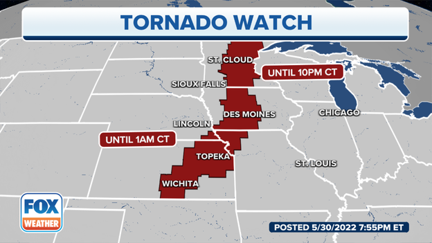 More Iowa counties added to Tornado Watch