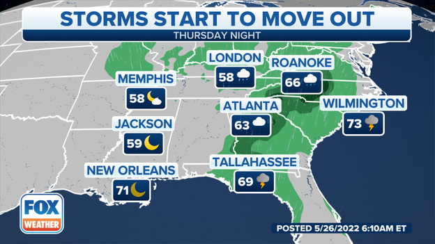 Thursday evening forecast: Storm system to only move slowly eastward