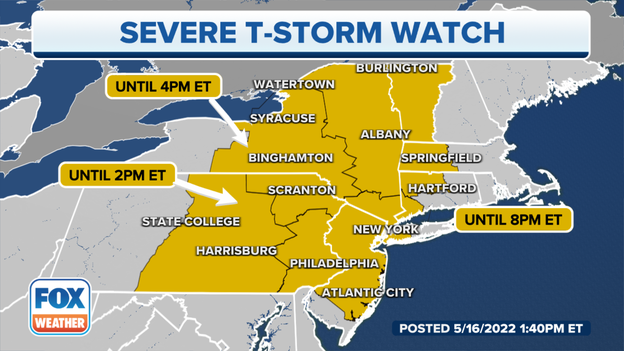 New York City, Philadelphia included in newest Severe Thunderstorm Watch