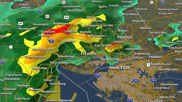 Strong storms approaching NYC
