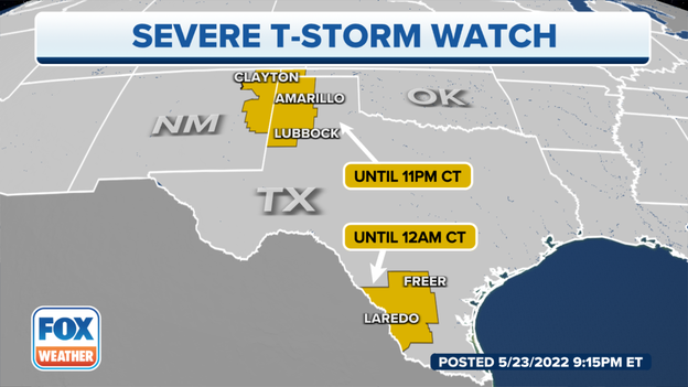 Severe Thunderstorm Watches extended into overnight