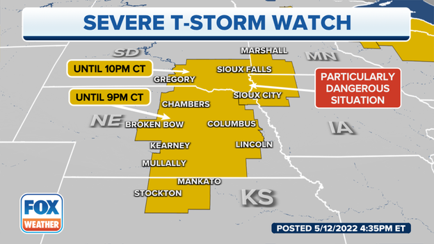 Particularly dangerous situation in Nebraska, South Dakota, Minn. and Iowa