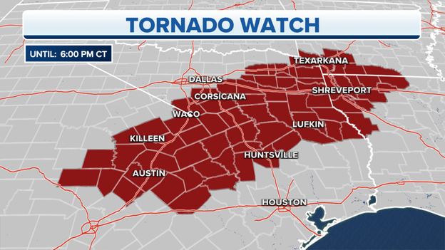 Tornado Watch issued for parts of 3 states