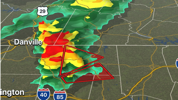 Major damage reported near Mebane, N.C.