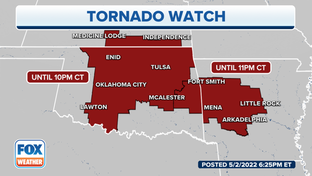 Tornado Watch expanded into Arkansas
