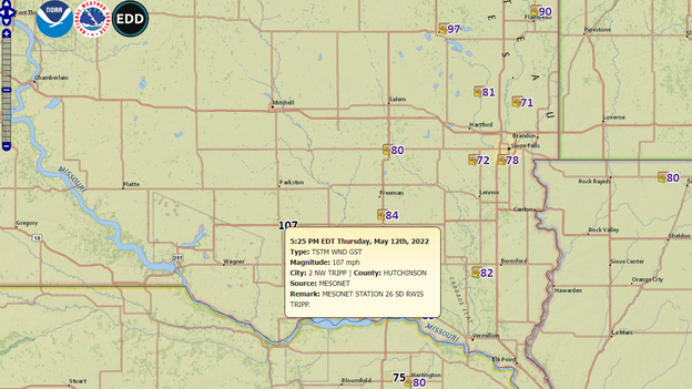 Winds over 100 mph reported in South Dakota