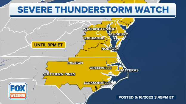 Washington now included in Severe Thunderstorm Watch