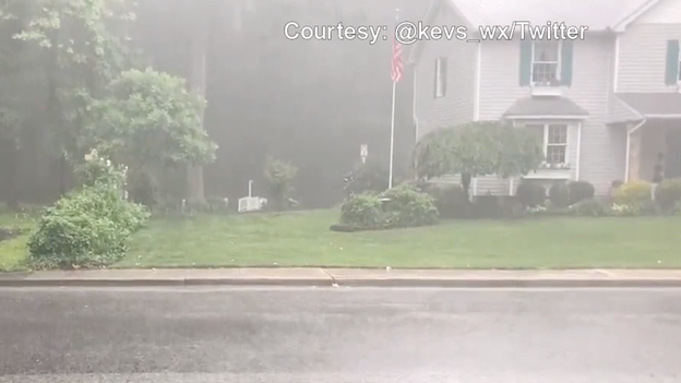 WATCH: Intense rain pounds Pennsville, NJ