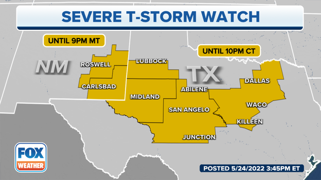 Severe Thunderstorm Watches are in effect for 9 million