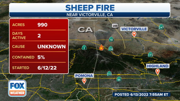 Here are the latest stats on the Sheep Fire