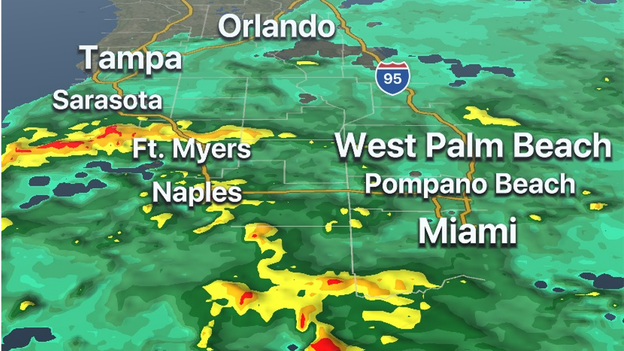 Track rainbands overnight on the FOX Weather 3D Radar