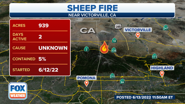Sheep Fire: Blaze burns 939 acres