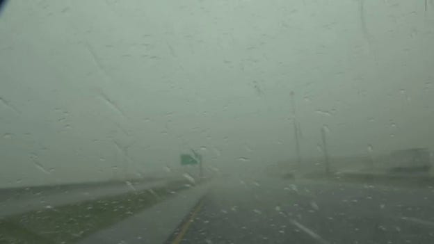 Heavy rain on interstate as potential tropical storm approaches Florida