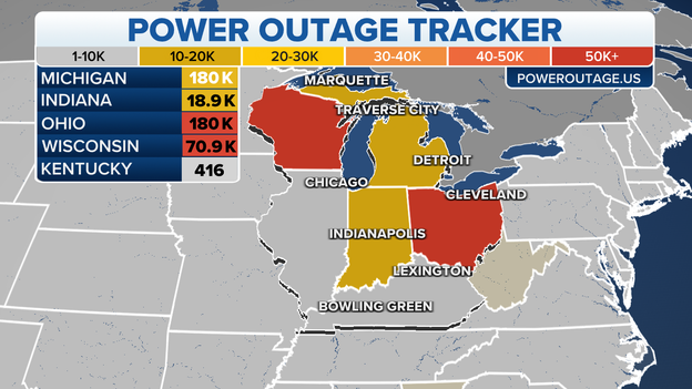 More than 100,000 outages reported in Wisconsin from storms