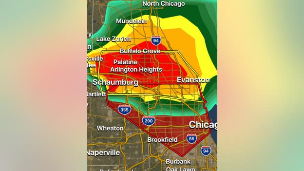 Strong, tornado-warned storm headed towards Chicago O'Hare Airport