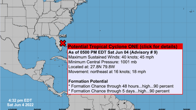 NHC issues 5 p.m. advisory for Potential Tropical Cyclone One