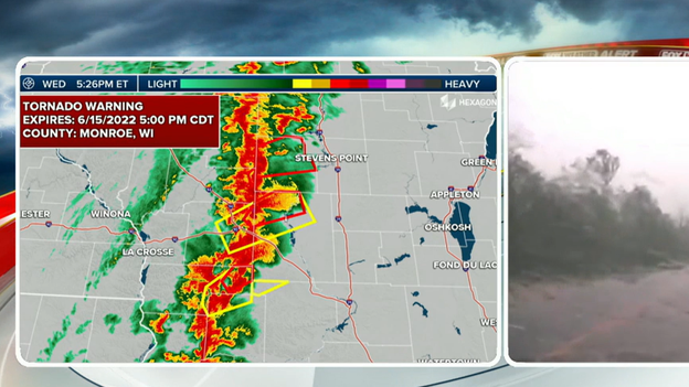 Tornado-warned storms moving towards I-39