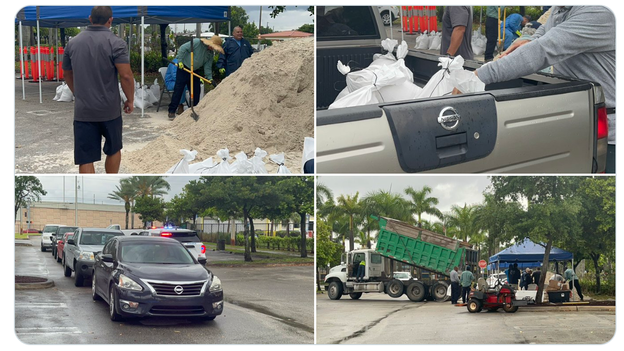 Sandbags distributed in Miami