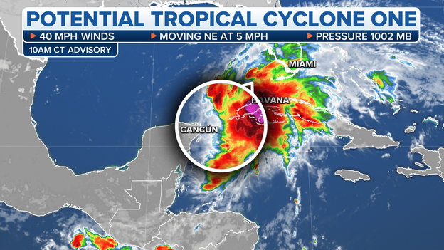 Current location of Potential Tropical Cyclone One