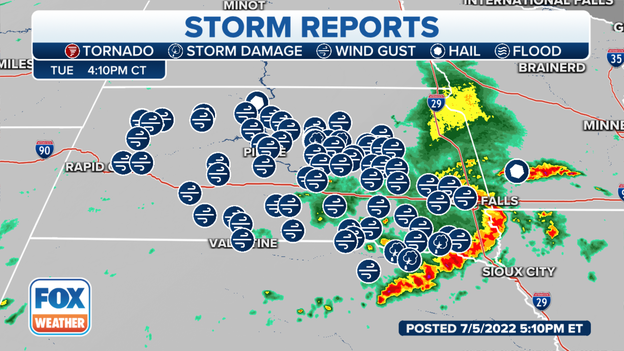 Storm damage reports stretch across 350 miles of South Dakota