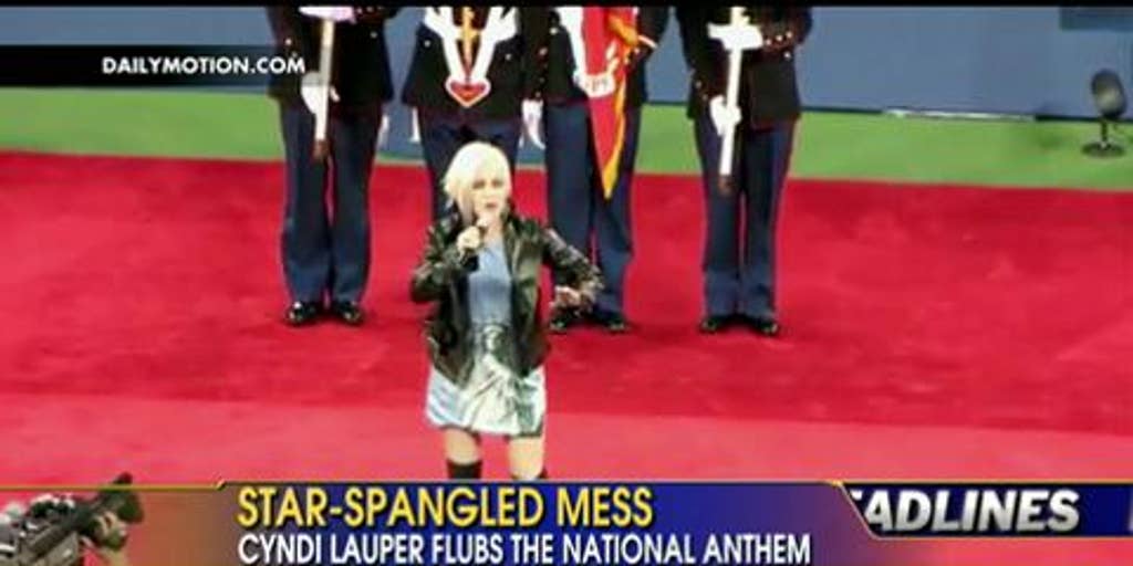 Video Cyndi Lauper Flubs National Anthem Forgets Words During Us Opens 911 Memorial Fox 2857