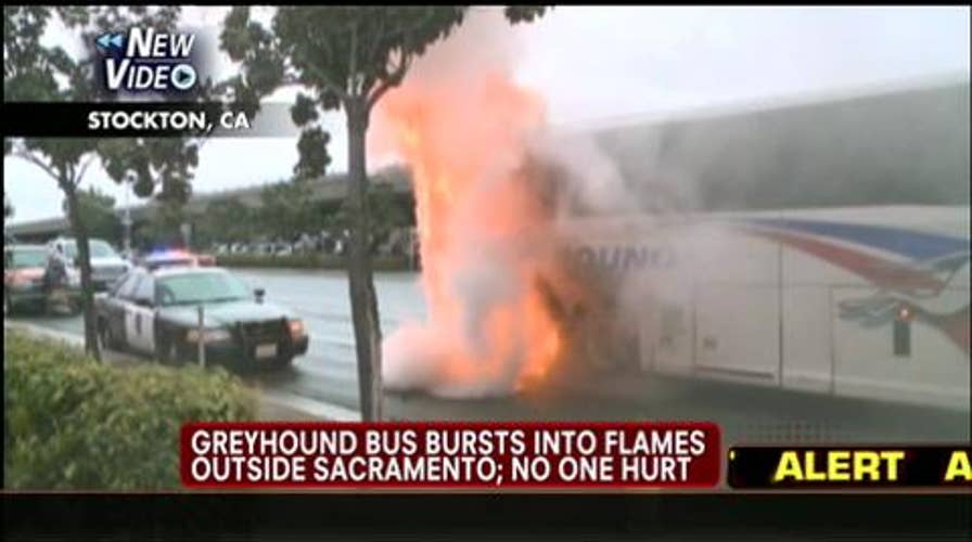 Shocking Video: Greyhound Bus Bursts Into Flames Outside of Sacramento, Calif.