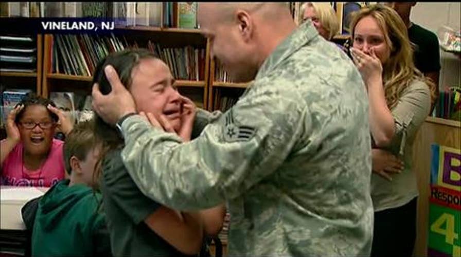 Emotional Reunion: Military Father Surprises Daughter at School After Arriving Home From Afghanistan