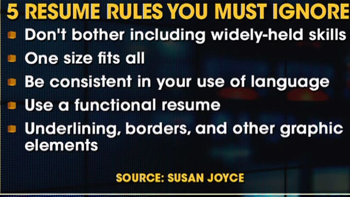 Five Resume Rules You Should Ignore