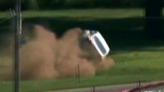 Car Goes Airborne Flips To End Of High Speed Chase Latest News Videos