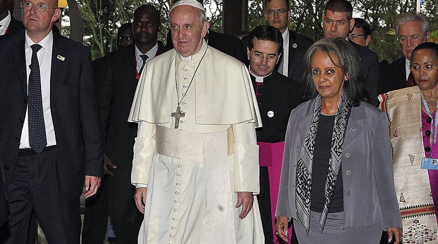 Pope Francis holds his first mass in Africa