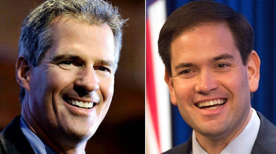 Marco Rubio attends Scott Brown's backyard barbecue