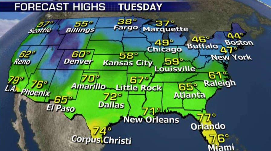 National forecast for Tuesday, December 8