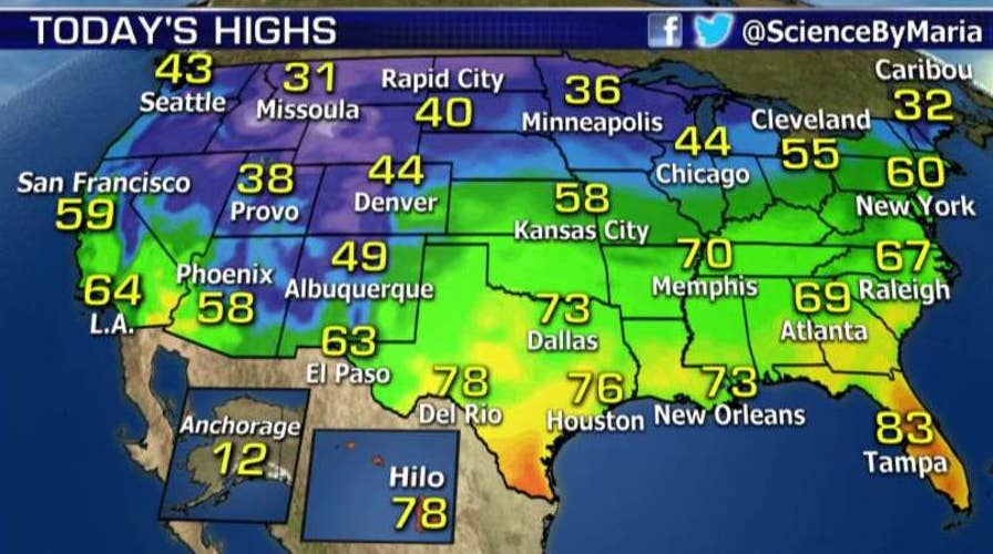 National forecast for Tuesday, December 22