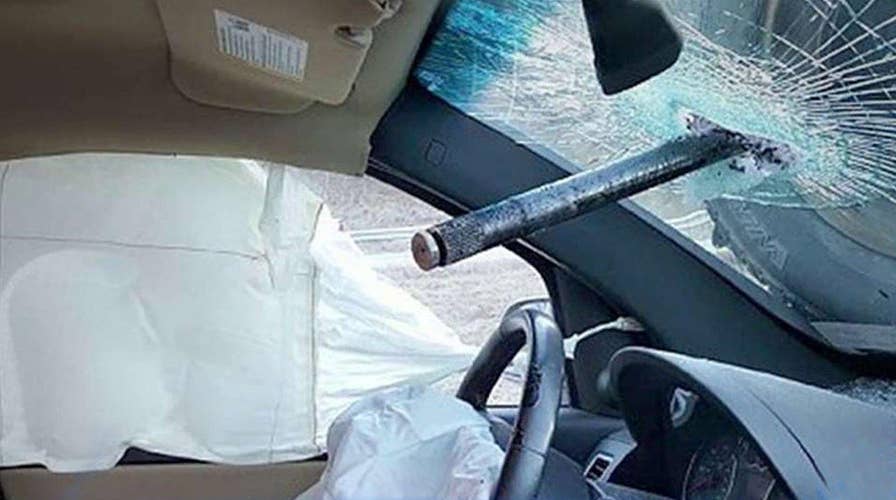 Inches from death: Driver nearly impaled by truck axle