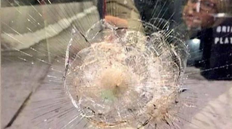 Mystery object cracks Amtrak train window