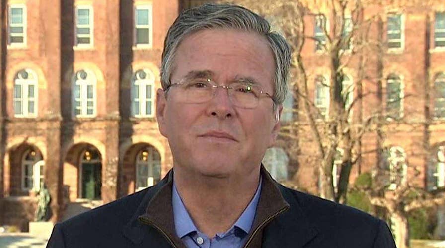 Jeb Bush reacts to the results from Iowa