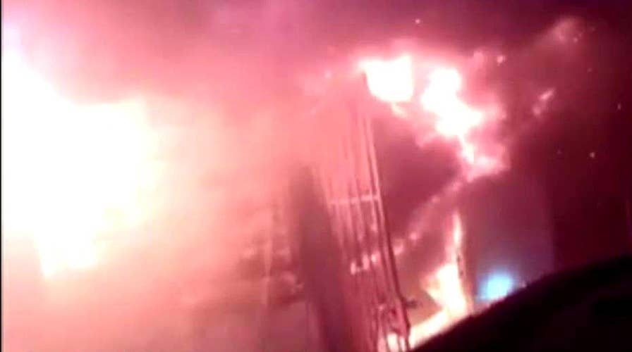 Helmet-cam captures dramatic fight against house fire