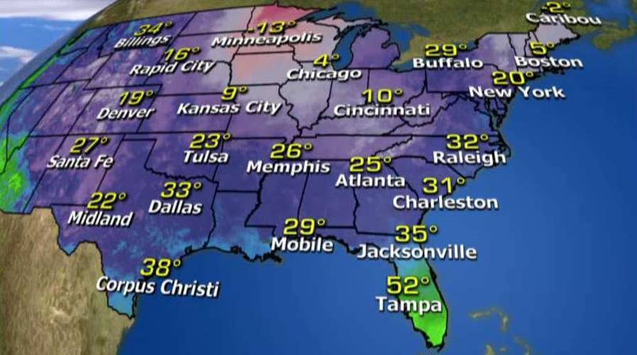 National forecast for Tuesday, February 9