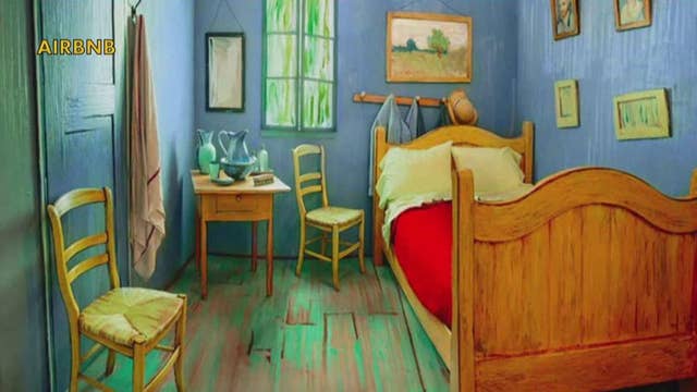 Replica of Van Gogh's bedroom available for rent on Airbnb