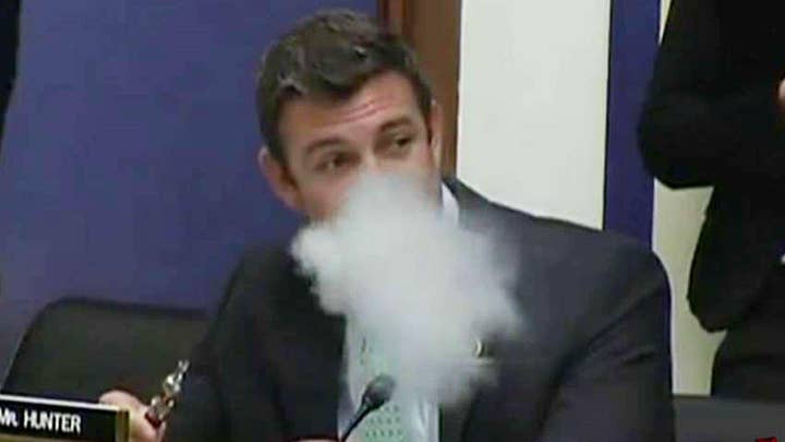 Rep. Duncan Hunter vapes during House hearing