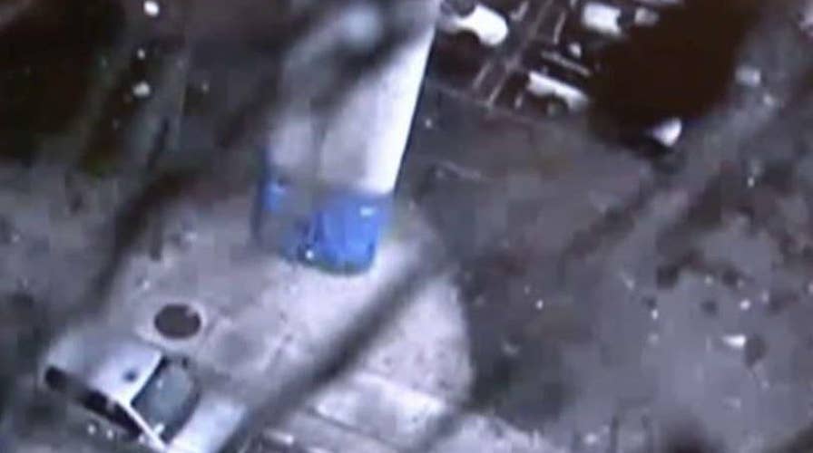 Dashcam catches garbage truck's plunge from highway ramp