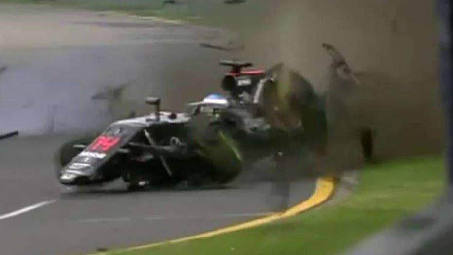 Fernando Alonso's car flips after dramatic collision Fox News