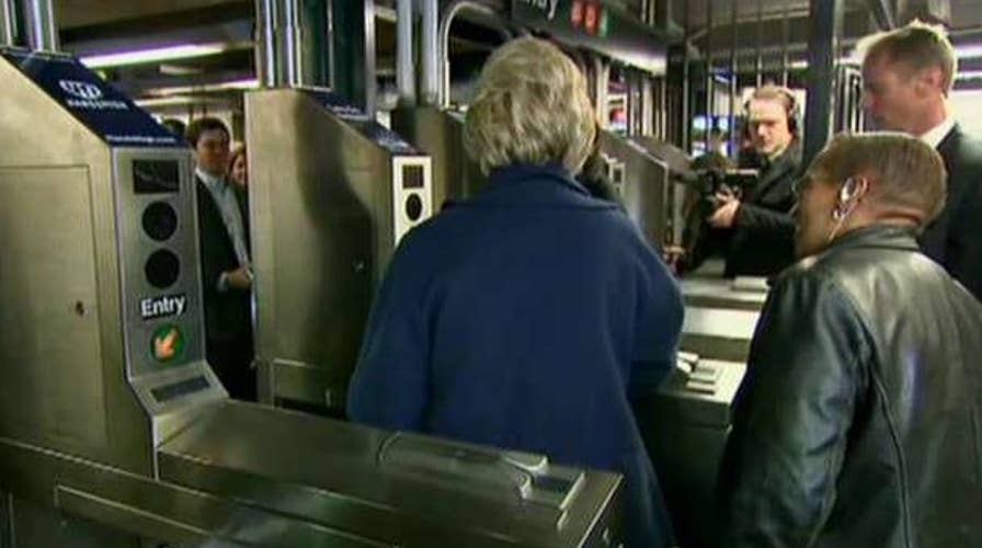 Halftime Report: Hillary Clinton has subway turnstile issues
