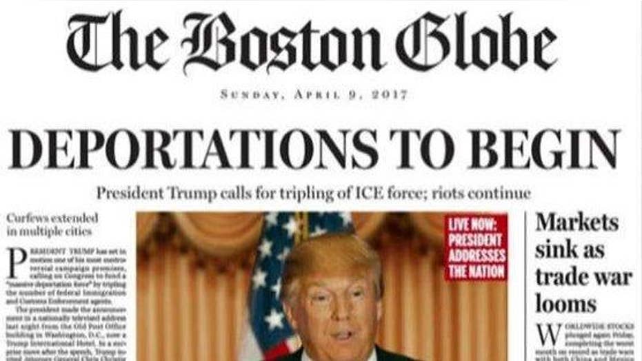 Just Trump Boston Globe Won T Say If Fake Front Pages Planned For Other Candidates Fox News